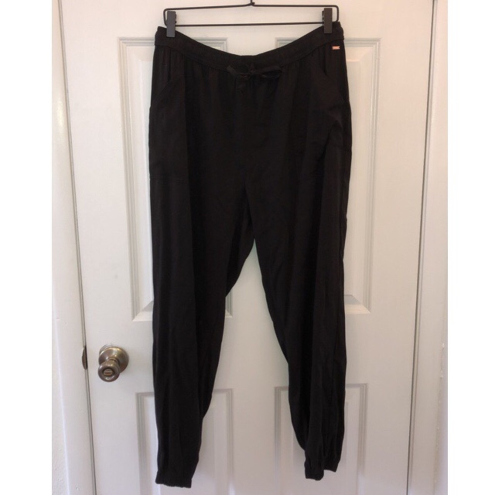 PINK Black Canvas Joggers